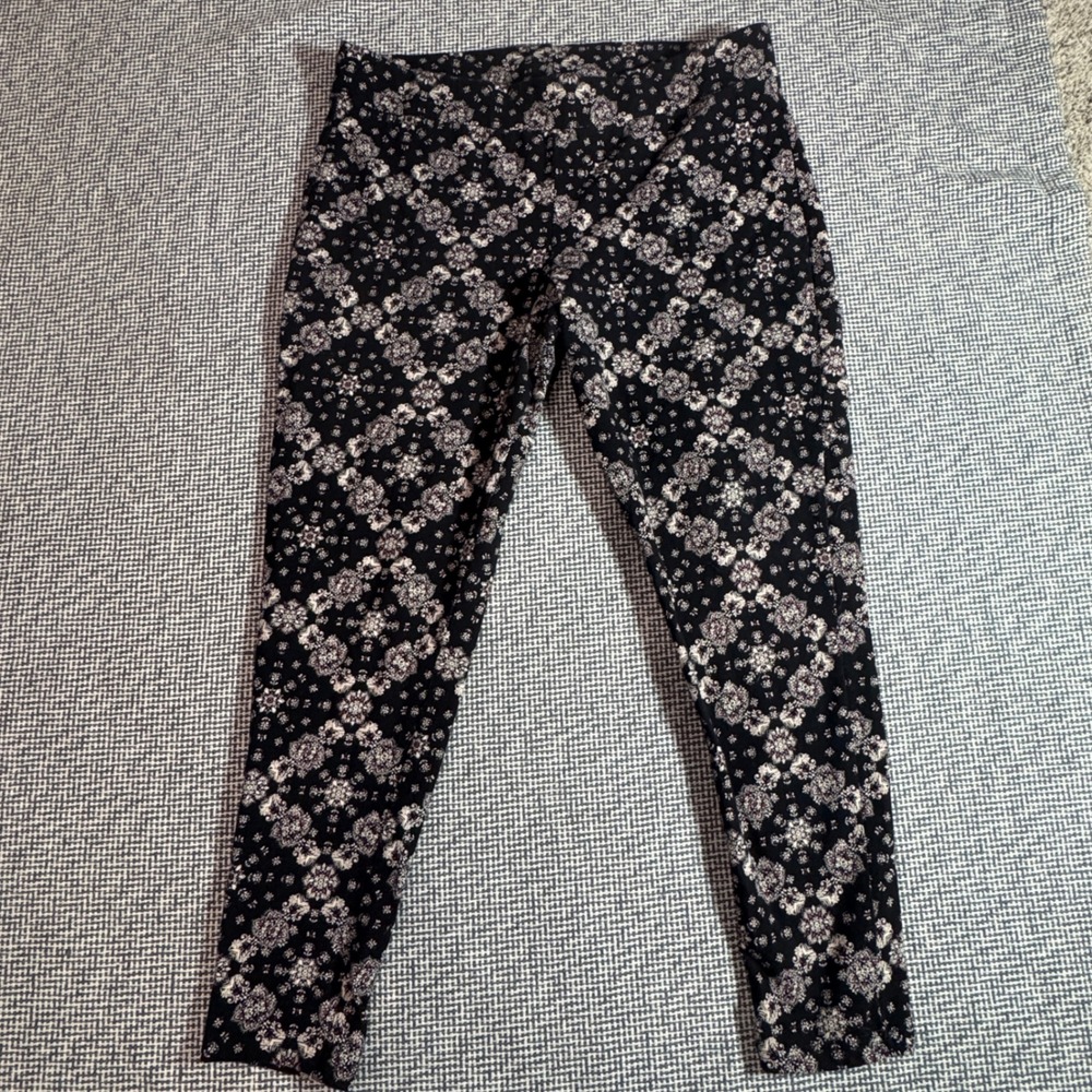 Torrid Womens Plus Size 3 Black White Floral Medallion Print High Rise Leggings